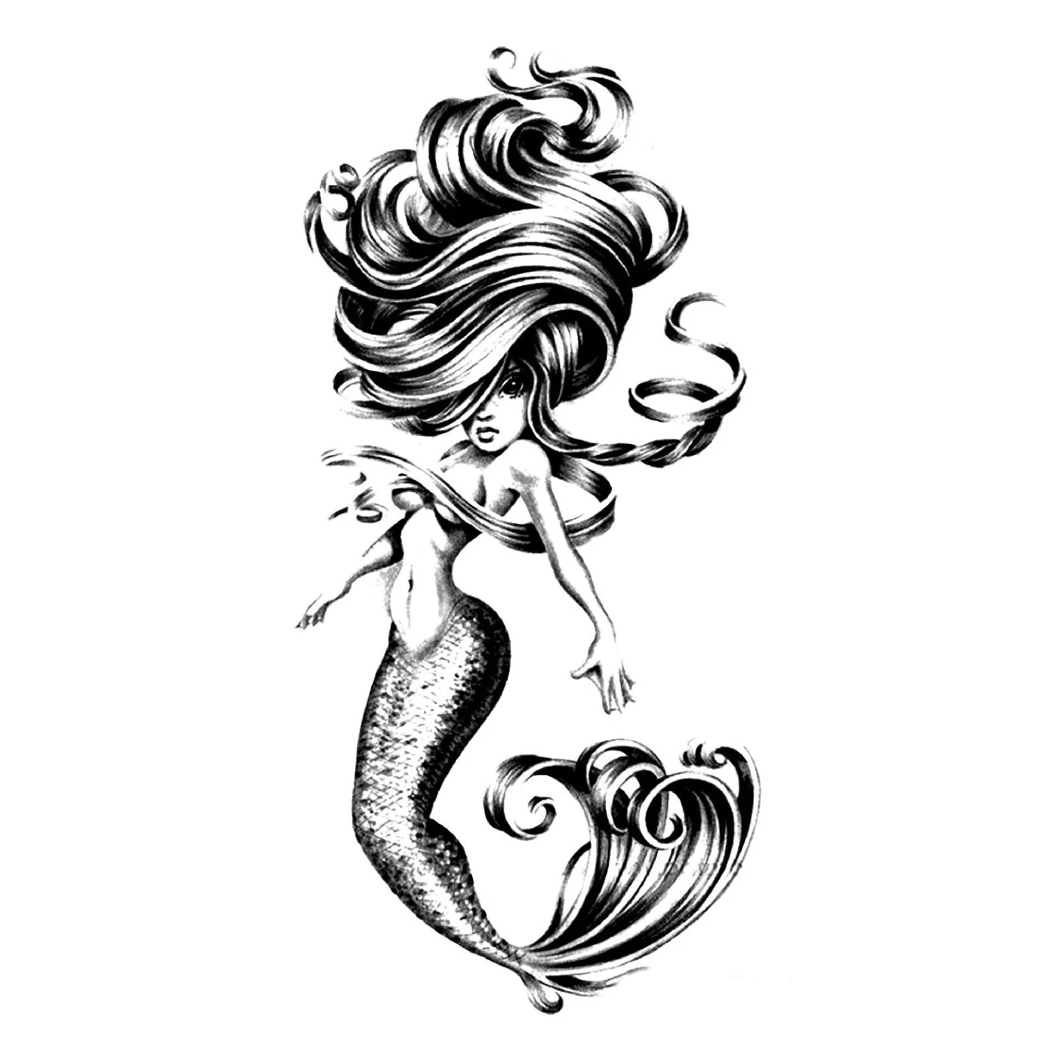 Tatouage Temporaire Sirène 1 Tatouage Temporaire Sirène