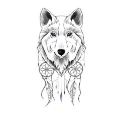Tatouage Loup Dentelle