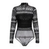 Body Dentelle Manche Longue Noir
