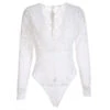 Body Femme Dentelle Manche Longue