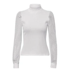 Col Roulé Dentelle Blanc