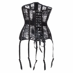 Corset En Dentelle Noir -Universdentelle CorsetavecPorteJarretelle 2