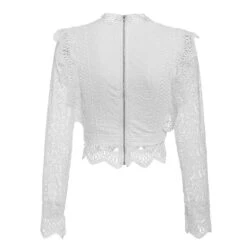 Crop Top Dentelle Blanc Manche Longue -Universdentelle CropTopDentelleBlancMancheLongue 4