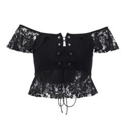 Crop Top Noir Dentelle
