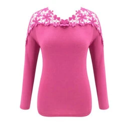 Haut Dentelle Manche Longue
