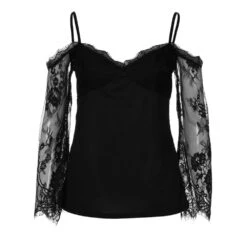 Haut Noir Dentelle Grande Taille