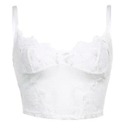 Haut Transparent Blanc En Dentelle