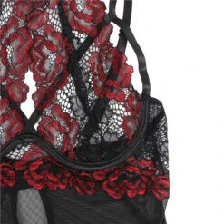 Nuisette Dentelle Noir Et Rouge -Universdentelle NuisetteDentelleNoiretRouge 2
