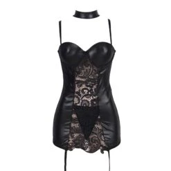 Porte Jarretelle Dentelle Cuir