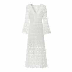 Robe Blanche Dentelle Longue