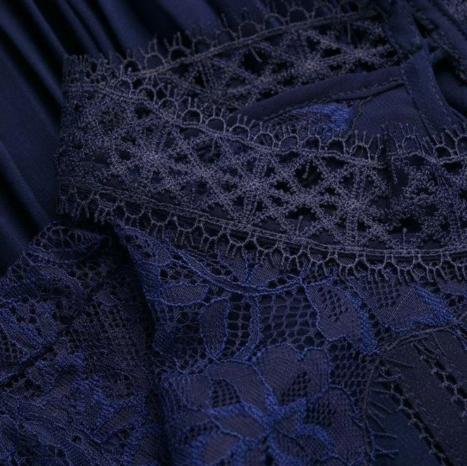 Robe Bleu Marine Dentelle 4 Robe Bleu Marine Dentelle – Image 4