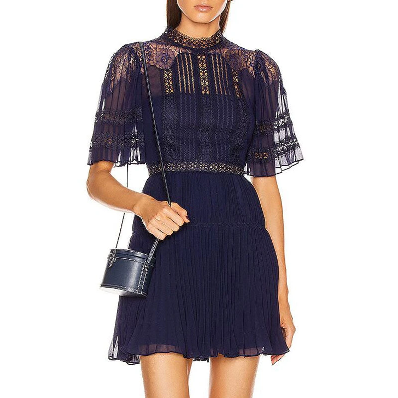 Robe Bleu Marine Dentelle 2 Robe Bleu Marine Dentelle – Image 2