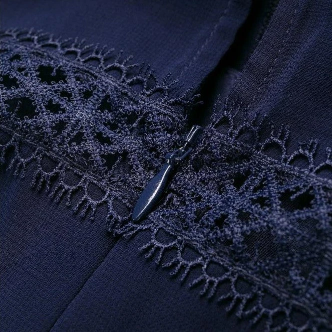 Robe Bleu Marine Dentelle 5 Robe Bleu Marine Dentelle – Image 5