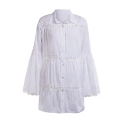 Robe Chemise Dentelle Blanche