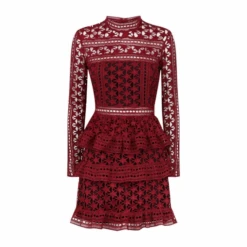 Robe Dentelle Rouge Bordeaux