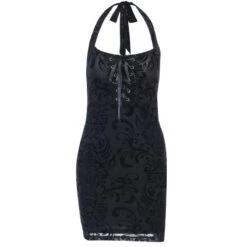 Robe Noir Courte Dentelle