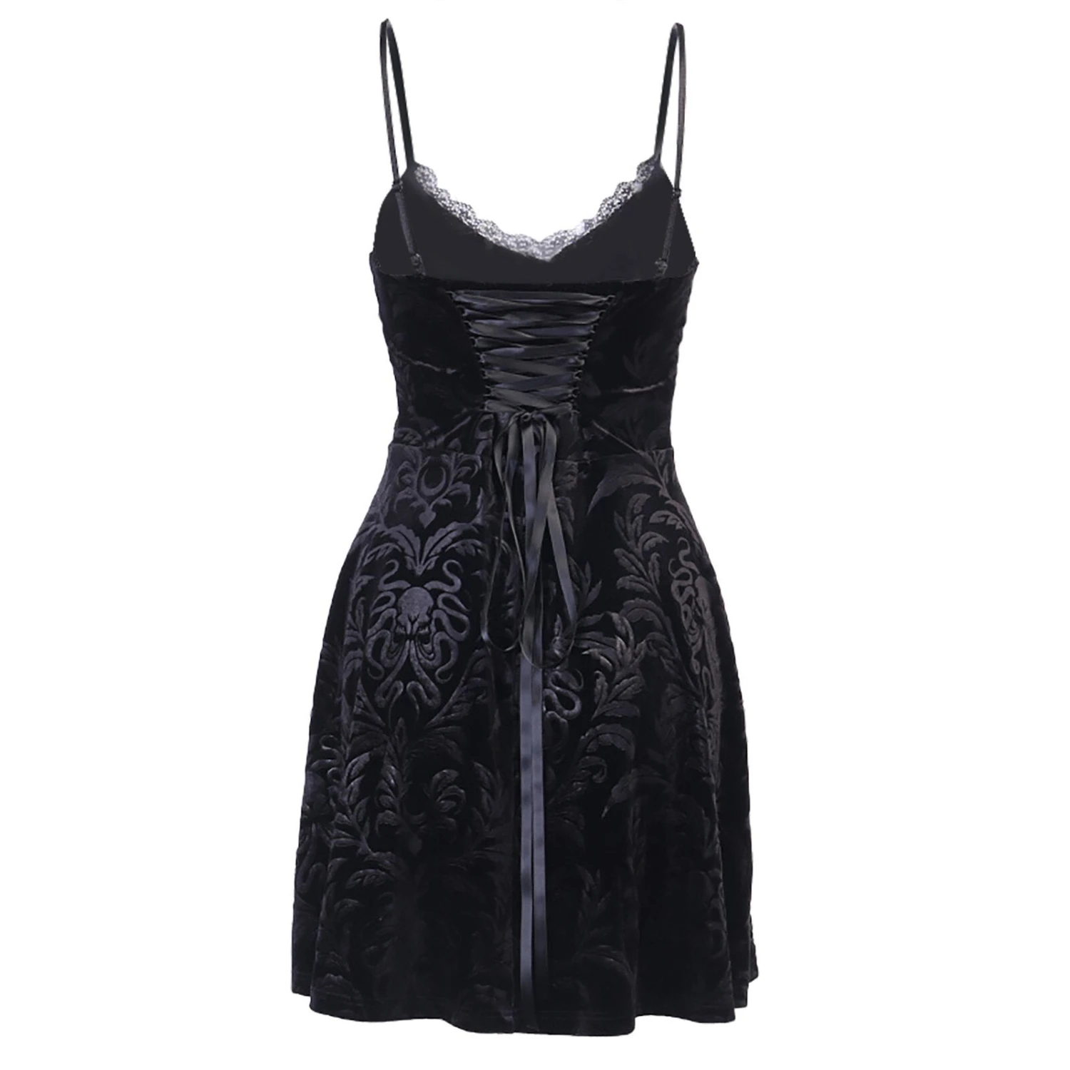 Robe Noire Dentelle Gothique 3 Robe Noire Dentelle Gothique – Image 3