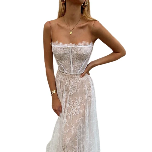 Robe Nuisette Dentelle Blanche 2 Robe Nuisette Dentelle Blanche – Image 2