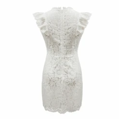 Robe De Soirée Courte Blanche Dentelle -Universdentelle RobedeSoireeCourteBlancheDentelle 4