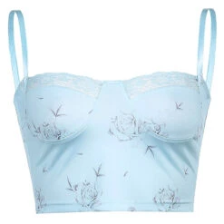 Top Dentelle Bleu Ciel
