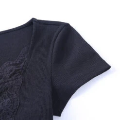 Top Manche Courte Dentelle Noir -Universdentelle TopMancheCourteDentelleNoir 3