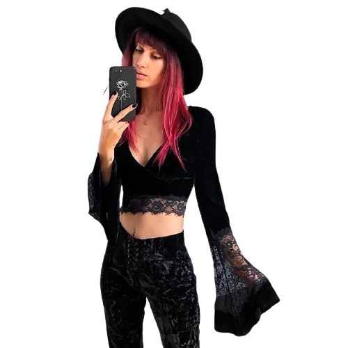 Top Manche Longue Dentelle Noir 2 Top Manche Longue Dentelle Noir – Image 2