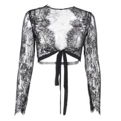 Veste Courte Dentelle Noire